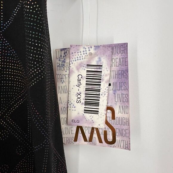 NWT Lularoe Black & Embellished Rainbow Color Carlie Dress XXS holographic - Picture 12 of 12
